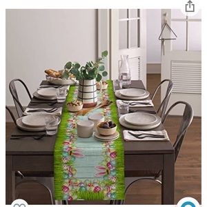 Easter Valances for Windows - 54 x 18 Inch, Bunny Ear and table runner